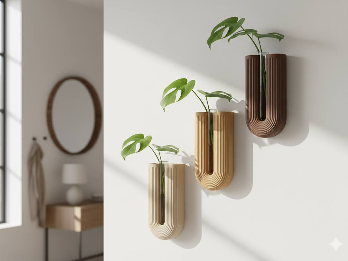 Modern Ribbed Propagation Vase
